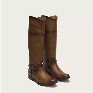 Frye Melissa Seam Tall Riding Boot Cognac Leather